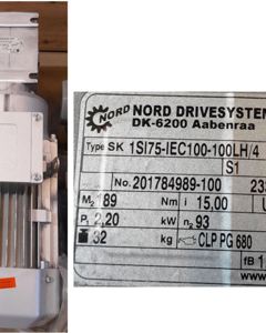 Worm reduction gear 15:1/1400 2.20kW/75 1500L